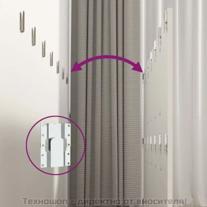 Горна табла за легло с шкафчета, бяла, инженерно дърво