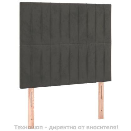 Боксспринг легло с матрак, тъмносиво, 80x200 см, кадифе