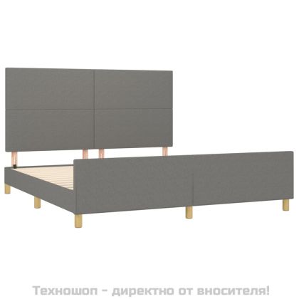 Рамка за легло без матрак, тъмносива, 160x200 см, плат