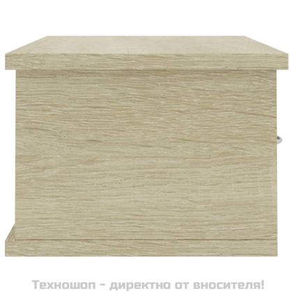Стенен рафт с чекмеджета, дъб сонома, 60x26x18,5 см