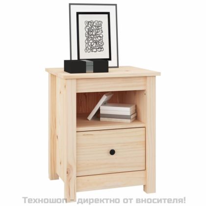 Нощни шкафчета, 2 бр, 40x35x49 см, борово дърво масив