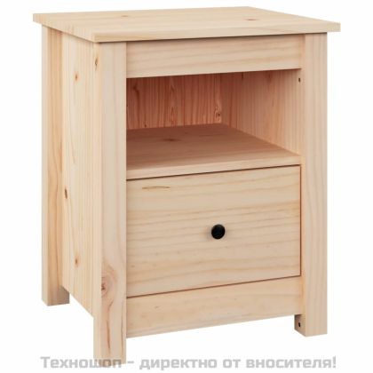 Нощни шкафчета, 2 бр, 40x35x49 см, борово дърво масив
