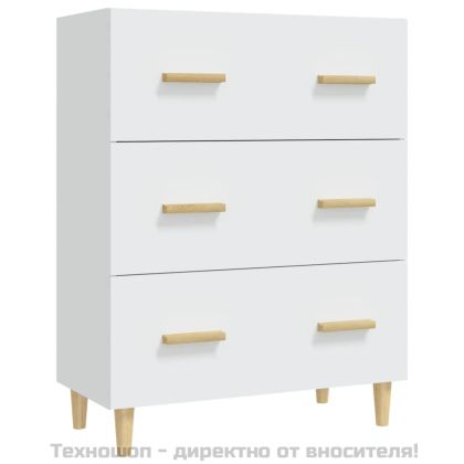 Сайдборд, бял, 70x34x90 см, инженерно дърво