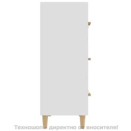 Сайдборд, бял, 70x34x90 см, инженерно дърво