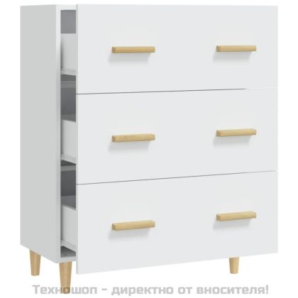 Сайдборд, бял, 70x34x90 см, инженерно дърво