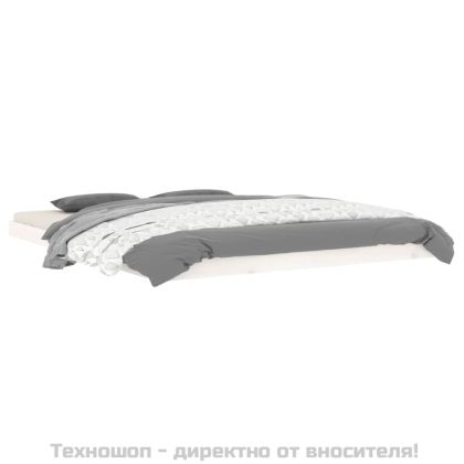 Рамка за легло, бяла, 160х200 см, бор масив