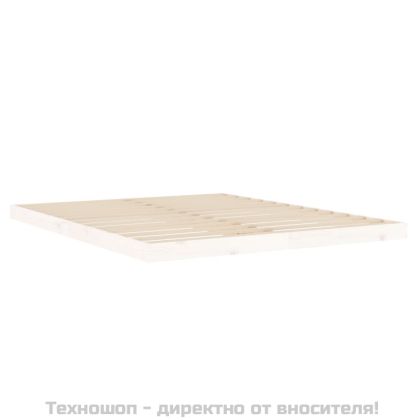 Рамка за легло, бяла, 160х200 см, бор масив