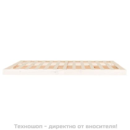 Рамка за легло, бяла, 160х200 см, бор масив