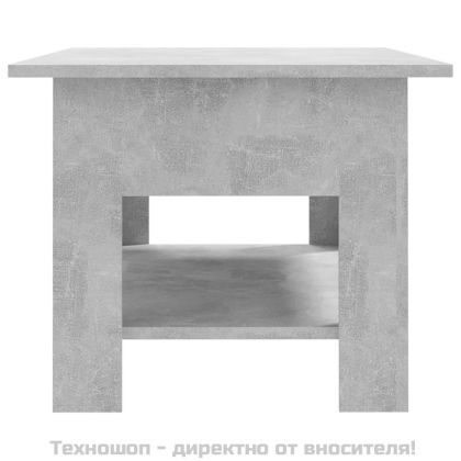 Маса за кафе, бетонно сива, 102x55x42 см, инженерно дърво