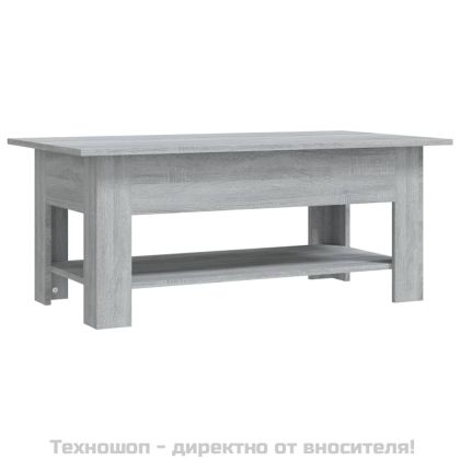 Кафе маса, сив сонома, 102x55x42 см, инженерно дърво