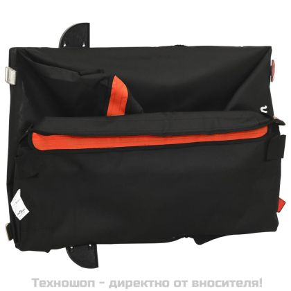 Ремарке за велосипед, черно и оранжево, 45 кг, желязо