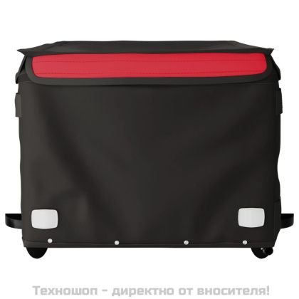 Ремарке за велосипед, черно и червено, 45 кг, желязо