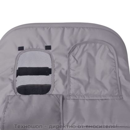 Бебешка количка за близнаци, стомана, сиво и черно