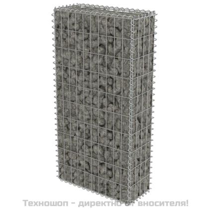 Габионна стена с капаци, поцинкована стомана, 50x20x100 см