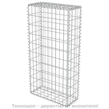 Габионна стена с капаци, поцинкована стомана, 50x20x100 см