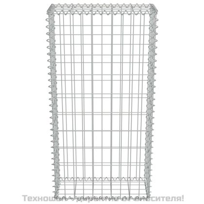 Габионна стена с капаци, поцинкована стомана, 50x20x100 см