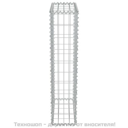 Габионна стена с капаци, поцинкована стомана, 50x20x100 см