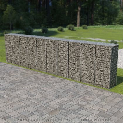 Габионна стена с капаци, поцинкована стомана, 600х50х150 см