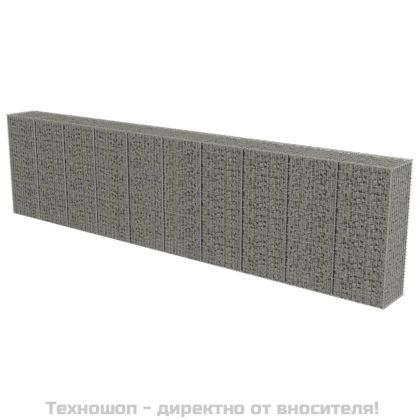 Габионна стена с капаци, поцинкована стомана, 600х50х150 см