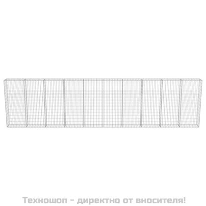 Габионна стена с капаци, поцинкована стомана, 600х30х150 см