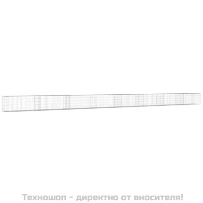 Габионна стена с капаци, поцинкована стомана, 900x50x50 см