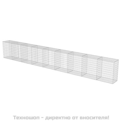 Габионна стена с капаци, поцинкована стомана, 900х50х100 см