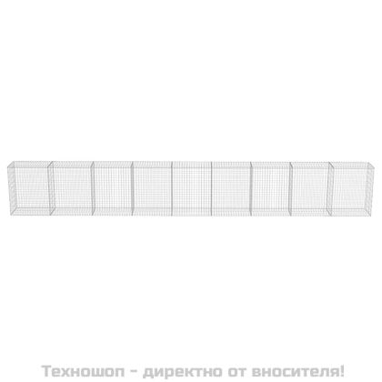Габионна стена с капаци, поцинкована стомана, 900х50х100 см