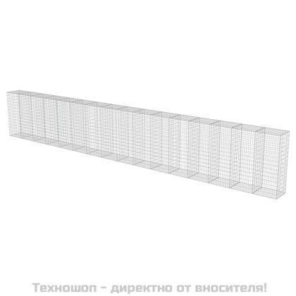 Габионна стена с капаци, поцинкована стомана, 900x50x150 см
