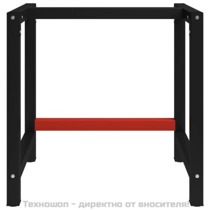 Рамка за работна маса, метал, 80x57x79 см, черно и червено