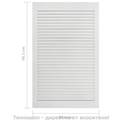 Врата за шкаф с решетен дизайн, бяла, 99,3x59,4 см, бор масив