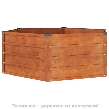 Градинска повдигната леха ръждив 129x129x45см кортенова стомана