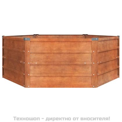 Градинска повдигната леха ръждив 129x129x45см кортенова стомана