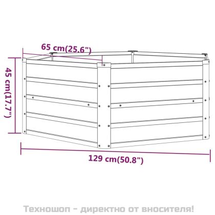 Градинска повдигната леха ръждив 129x129x45см кортенова стомана