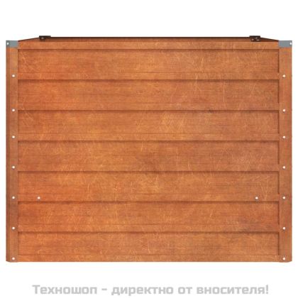 Градинска повдигната леха ръждив 100x100x77см кортенова стомана