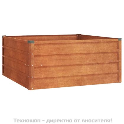 Градинска повдигната леха ръждив 100x100x45см кортенова стомана