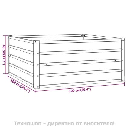 Градинска повдигната леха ръждив 100x100x45см кортенова стомана