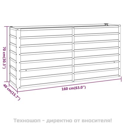 Градинска повдигната леха ръждив 160x40x77 см кортенова стомана
