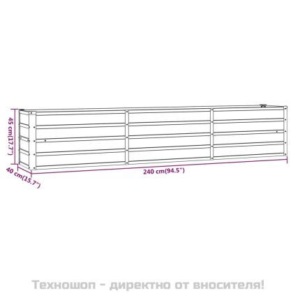 Градинска повдигната леха ръждив 240x40x45 см кортенова стомана