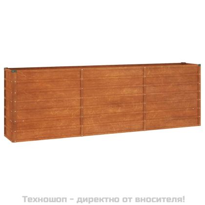 Градинска повдигната леха ръждив 240x40x77 см кортенова стомана