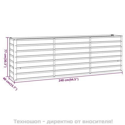 Градинска повдигната леха ръждив 240x40x77 см кортенова стомана