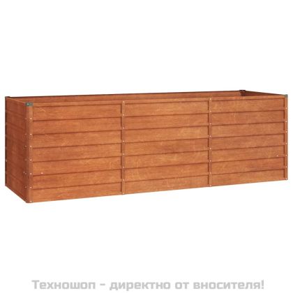 Градинска повдигната леха ръждив 240x80x77 см кортенова стомана
