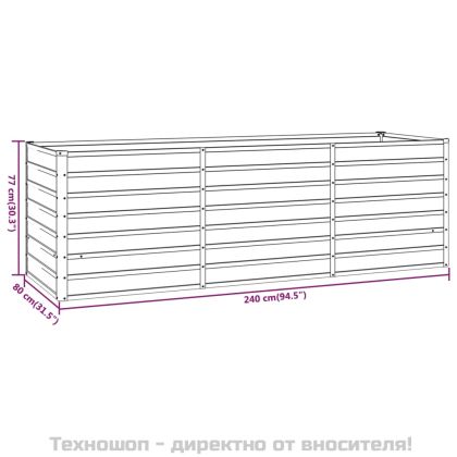 Градинска повдигната леха ръждив 240x80x77 см кортенова стомана