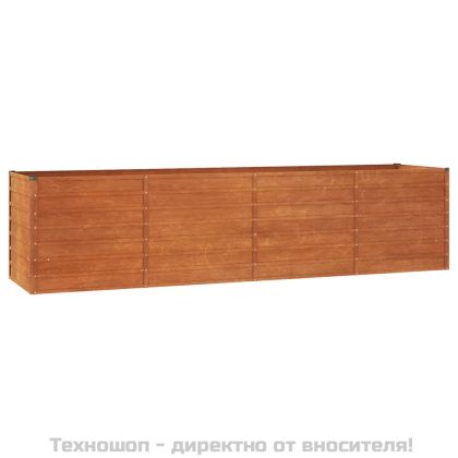 Градинска повдигната леха ръждив 320x80x77 см кортенова стомана