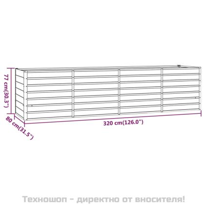 Градинска повдигната леха ръждив 320x80x77 см кортенова стомана