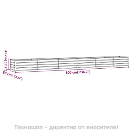 Градинска повдигната леха ръждив 600x80x45 см кортенова стомана