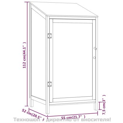 Градинска барака, кафява, 55x52x112 см, чамово дърво масив