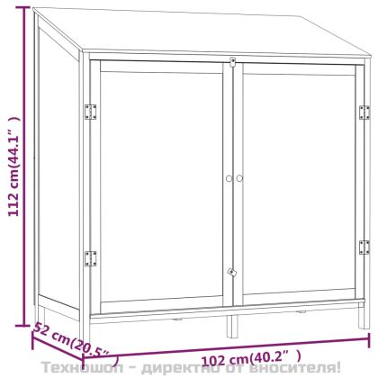 Градинска барака, кафява, 102x52x112 см, чамово дърво масив