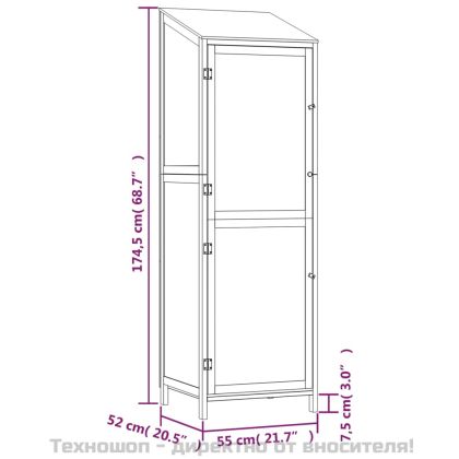 Градинска барака, 55x52x174,5 см, чамово дърво масив