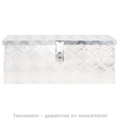Кутия за съхранение, сребриста, 60x23,5x23 см, алуминий