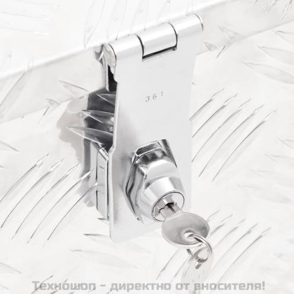 Кутия за съхранение, сребриста, 60x23,5x23 см, алуминий